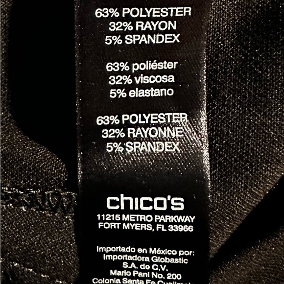 Chicos So Slimming Black Slack’s, size 2 R - Picture 12 of 12
